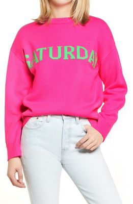 English Factory Weekday Motif Sweater in Candy Pink