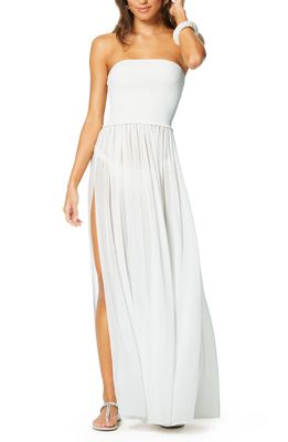 Ramy Brook Calista Strapless Georgette Cover-Up Dress in White