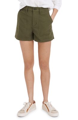 Madewell Perfect Military Twill Shorts in Palm Tree