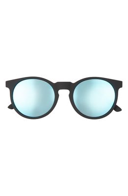 goodr Midnight Ramble at Circle Bar 49mm Mirrored Polarized Round Sunglasses in Black/blue