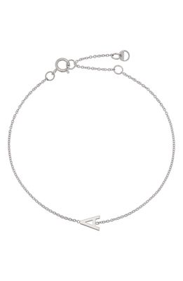 BYCHARI Initial Pendant Bracelet in 14K White Gold-A