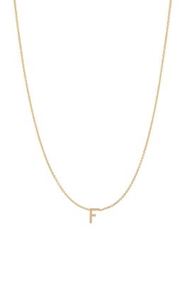 BYCHARI Initial Pendant Necklace in 14K Yellow Gold-F