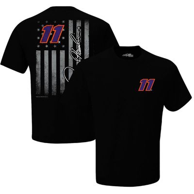 Men's Joe Gibbs Racing Team Collection Black Denny Hamlin Exclusive Tonal Flag T-Shirt