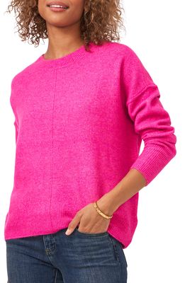 Vince Camuto Center Seam Crewneck Sweater in Paradox Pink