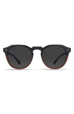 RAEN Remmy 49mm Polarized Round Sunglasses in Burlwood/Black Polar