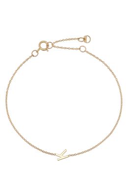 BYCHARI Initial Pendant Bracelet in 14K Yellow Gold-K