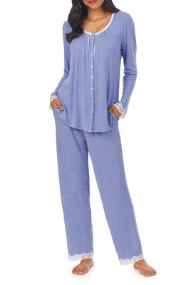 Eileen West Lace Trim Jersey Pajamas in Blberry