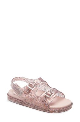 Mini Melissa Buckle Strap Sandal in Pink Glitter