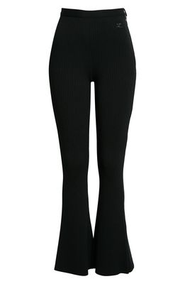 Courreges Classic Rib Knit Flare Pants in Black