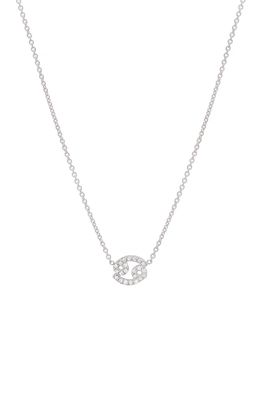 BYCHARI Diamond Zodiac Pendant Necklace in 14K White Gold - Cancer