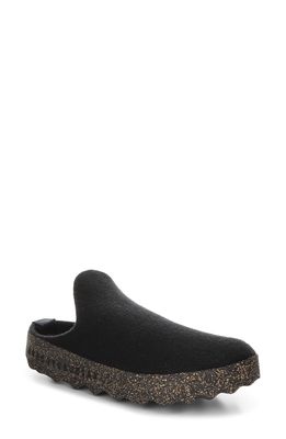 Asportuguesas by Fly London Come Slip-on Sneaker Mule in Black Tweed/Felt