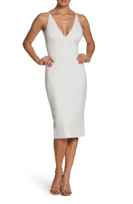 Dress the Population Lyla Crepe Cocktail Dress in Off White
