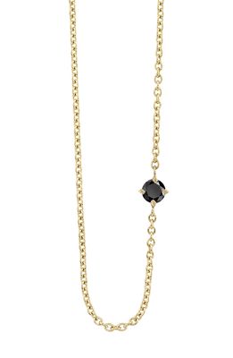 Lizzie Mandler Fine Jewelry Floating Black Diamond Pendant Necklace in Yellow Gold