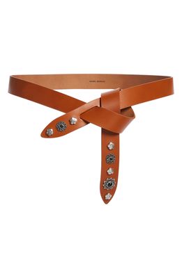 Isabel Marant Lecce Studded Leather Belt in Natural