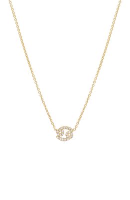 BYCHARI Diamond Zodiac Pendant Necklace in 14K Yellow Gold - Cancer