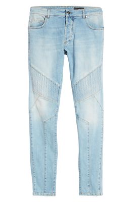Balmain Men's Ribbed Multicuts Slim Fit Jeans in 6Fc - Light Blue
