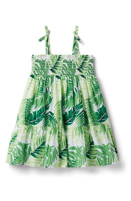 Janie and Jack Kids' Palm Print Cover-Up Sundress in Green
