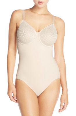 Wacoal Visual Effects Underwire Shaping Bodysuit in Sand