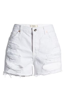 Free People Maggie Distressed Shorts in Optic White