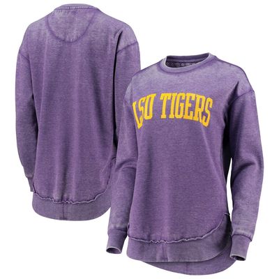 Women's Pressbox Purple LSU Tigers Vintage Wash Pullover Sweatshirt
