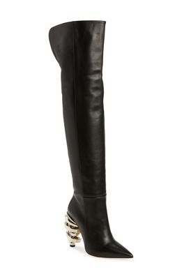 KEEYAHRI Zerina Pointed Toe Over the Knee Boot in Black