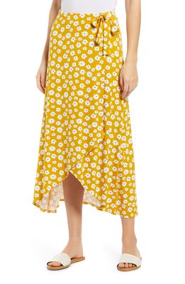 Loveappella Faux Wrap Skirt in Sunflower