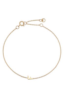 BYCHARI Initial Pendant Bracelet in 14K Yellow Gold-F