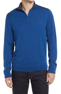 Nordstrom Washable Merino Quarter Zip Sweater in Blue True Heather