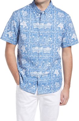 Reyn Spooner Lahaina Sailor Regular Fit Popover Shirt in Denim