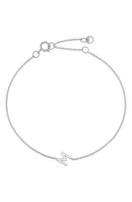 BYCHARI Initial Pendant Bracelet in 14K White Gold-M