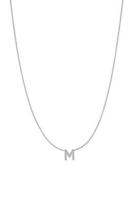 BYCHARI Initial Pendant Necklace in 14K White Gold-M