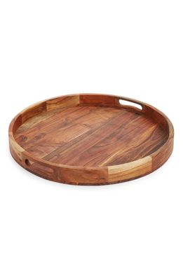 Nordstrom at Home Large Round Acacia Wood Serving Tray in Warm Brown