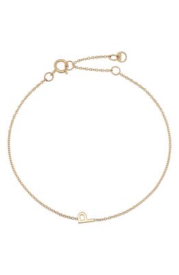 BYCHARI Initial Pendant Bracelet in 14K Yellow Gold-P