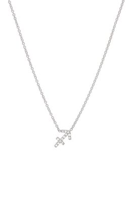 BYCHARI Diamond Zodiac Pendant Necklace in 14K White Gold - Sagittarius