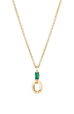 Lizzie Mandler Fine Jewelry XS Knife Edge Emerald Pendant Necklace in Yellow Gold