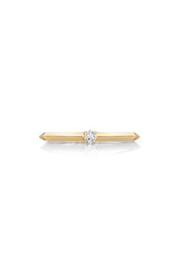 Lizzie Mandler Fine Jewelry Petite Knife Edge Solitaire Diamond Ring in Yellow Gold/white Diamond