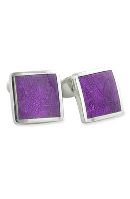 David Donahue Sterling Silver Cuff Links in Silver /Purple
