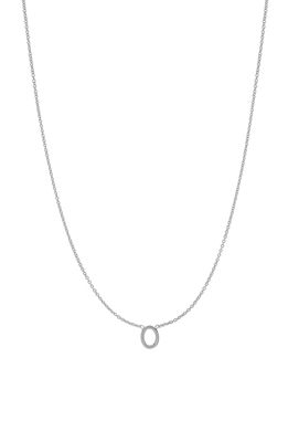 BYCHARI Initial Pendant Necklace in 14K White Gold-O
