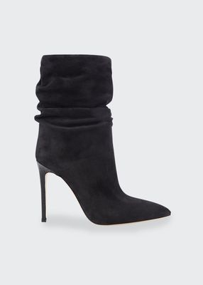 105mm Slouchy Suede Stiletto Booties