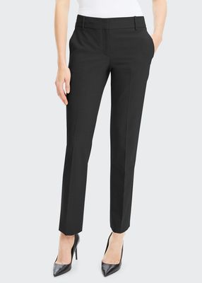 Straight-Leg Good Wool Suiting Trousers