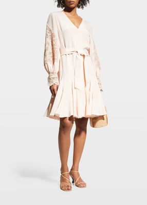 Adrienne Lace Long-Sleeve Dress