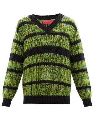 The Elder Statesman - Striped Cashmere Sweater - Mens - Black