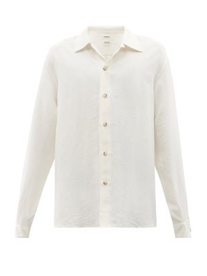 Tom Wood - Baltazar Geometric-jacquard Poplin Shirt - Mens - Cream