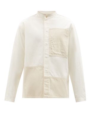 Tom Wood - Patchwork Organic-cotton Twill Shirt - Mens - Cream