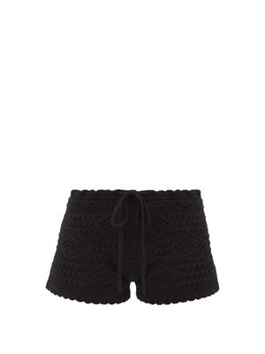 Saint Laurent - Crocheted Wool Shorts - Womens - Black