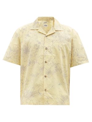 Tom Wood - Danubius Botanic-print Organic-cotton Poplin Shirt - Mens - Yellow