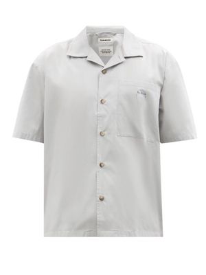 Tom Wood - Danubius Botanic-print Organic-cotton Poplin Shirt - Mens - Light Grey