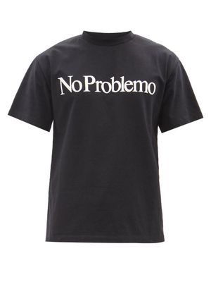 Aries - No Problemo Cotton-jersey T-shirt - Mens - Black