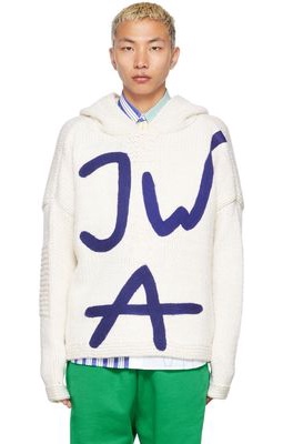 JW Anderson Off-White Wool Chunky 'JWA' Hoodie