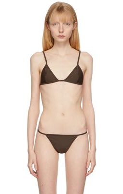 softandwet SSENSE Exclusive Brown Triangle Bikini Top